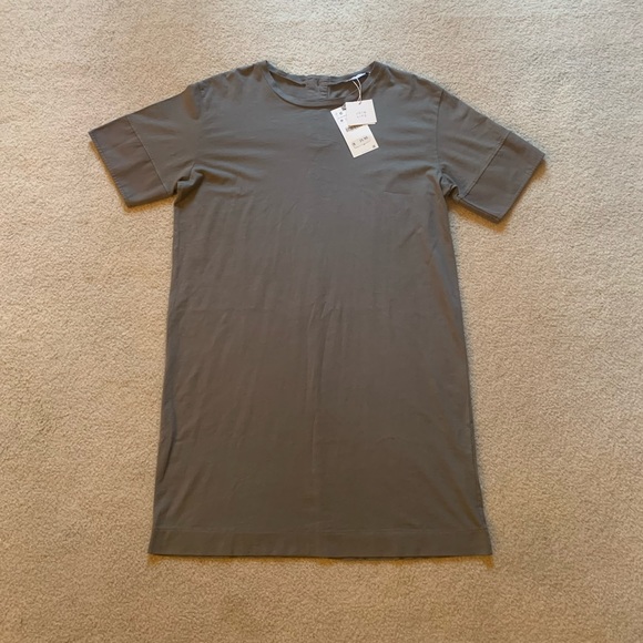 BRAND NEW!! ZARA Charcoal Gray Shirt Dress! - Picture 1 of 4